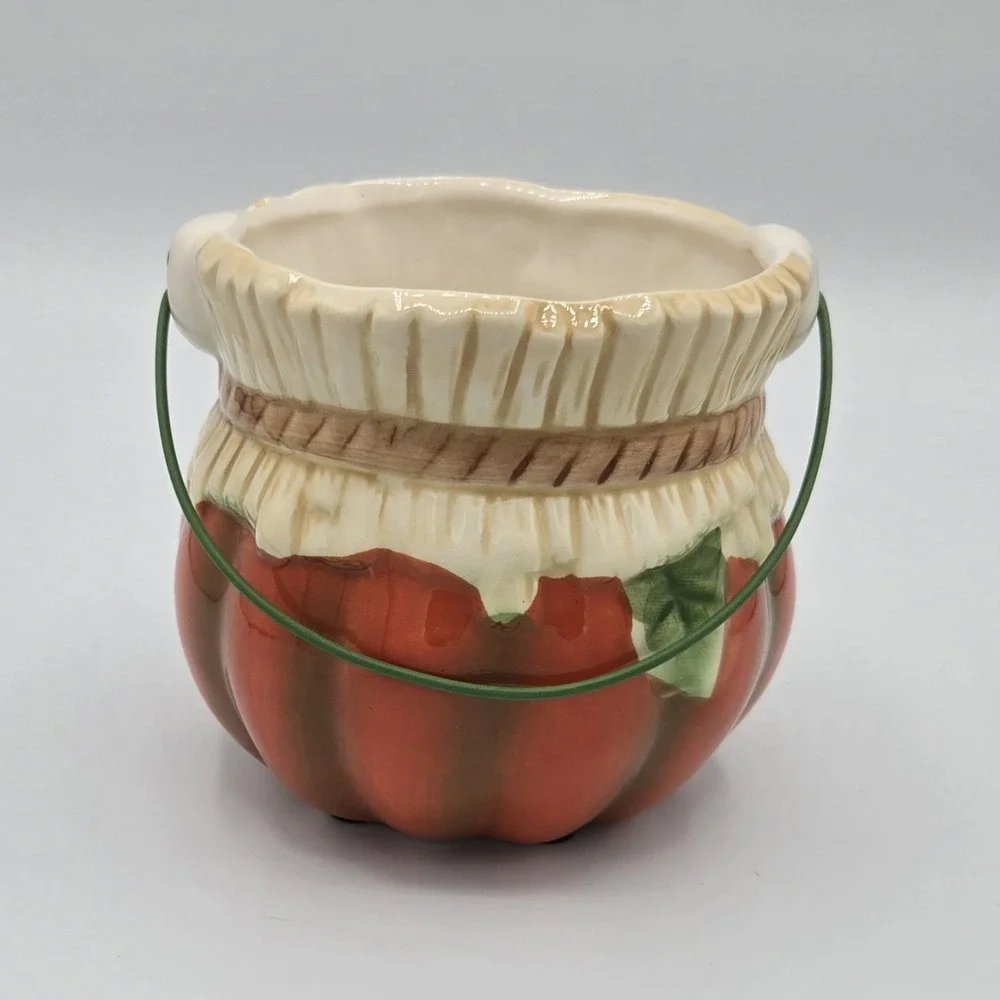Vtg Greenbrier Halloween Jack O Lantern Pumpkin Scarecrow Candy Bowl Ghosts‎